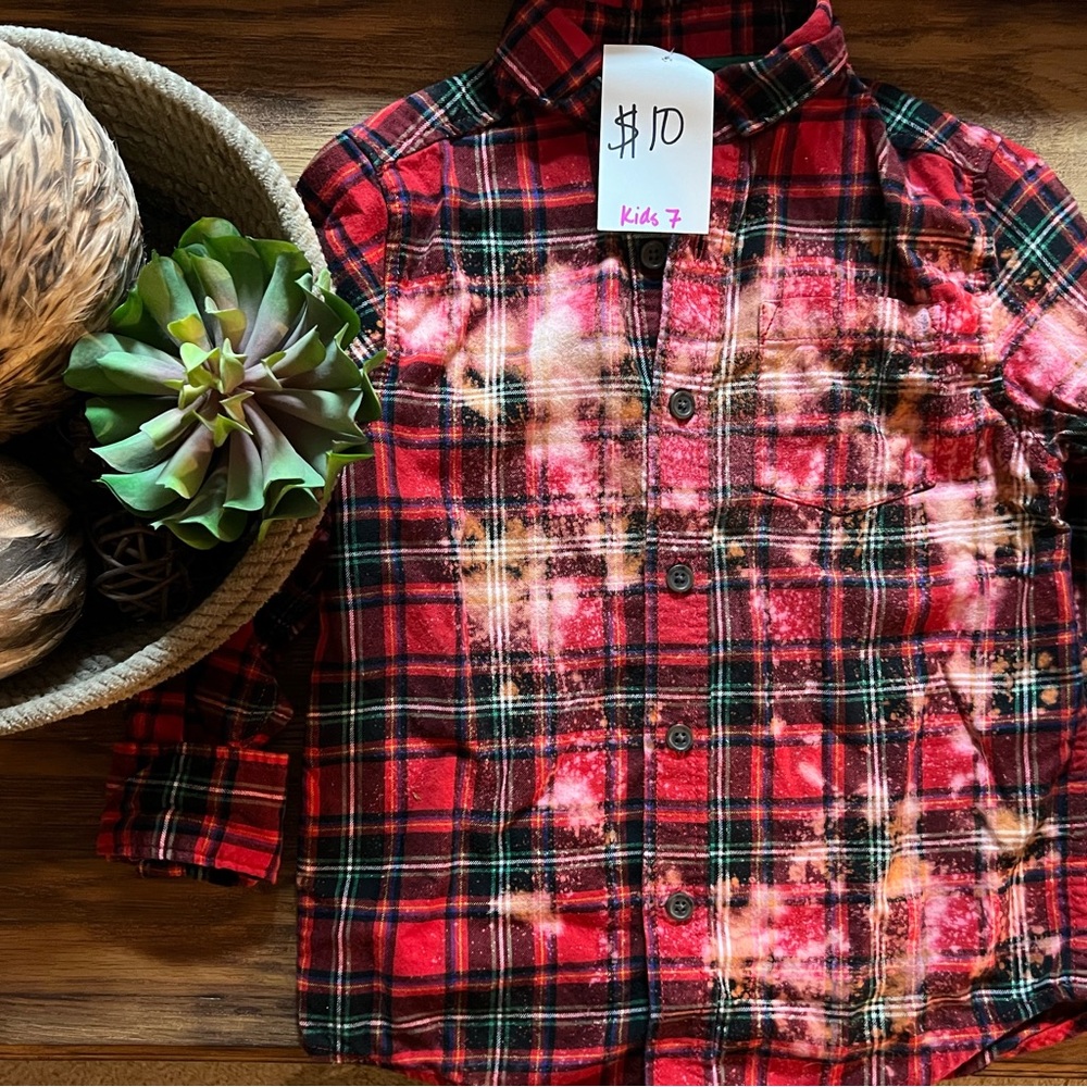 Plaid Red Kids Shirt